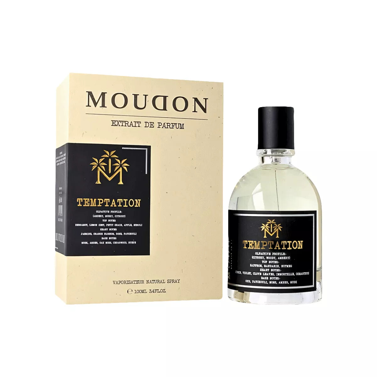 Moudon Temptation Extrait de Parfum for Men 100ml bottle