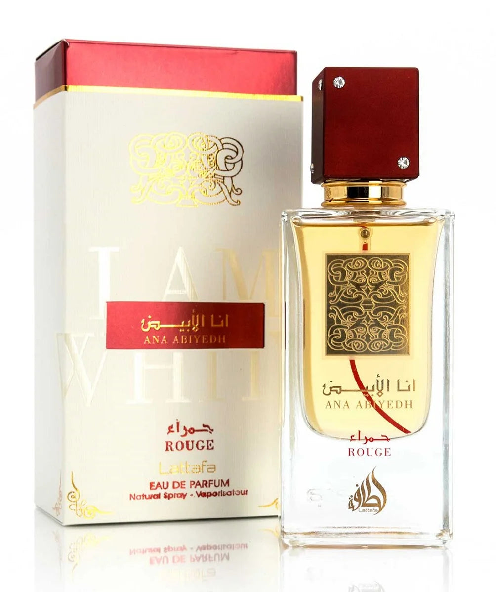 ana abiyedh rouge lattafa eau de parfum for women and men bottle 60ml