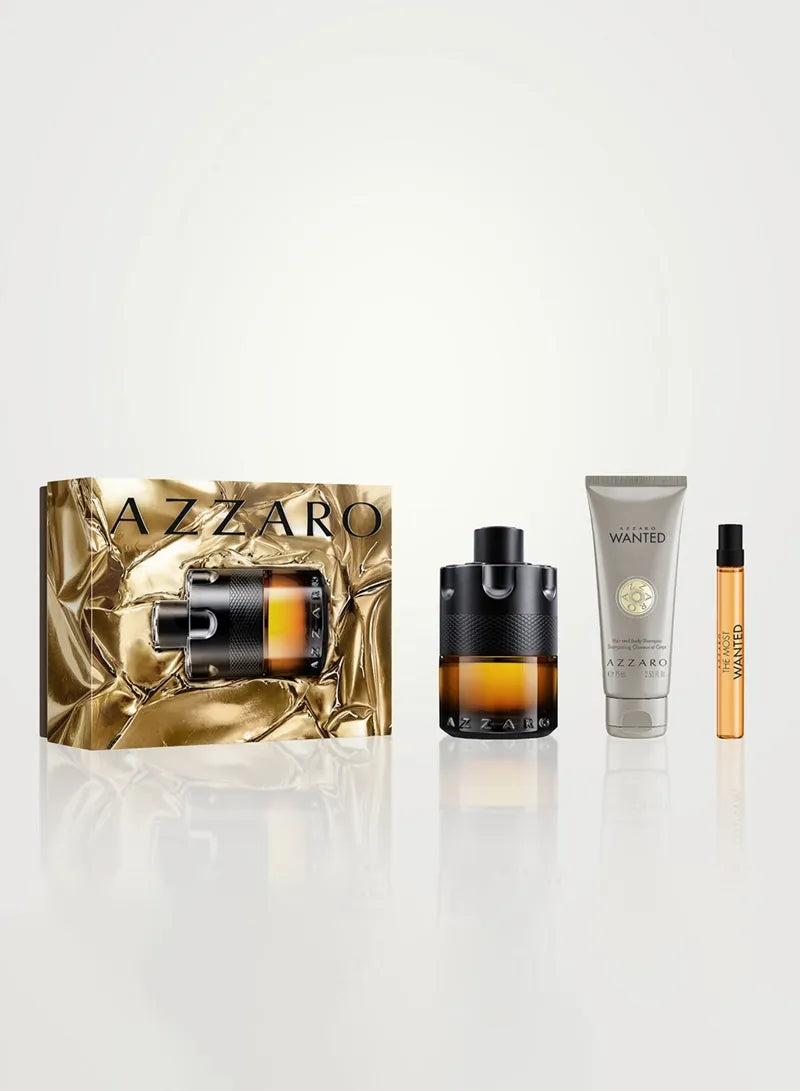 Azzaro Most Wanted Parfum Gift Set for Men 100ml with 10ml spray and shower gel 75ml
