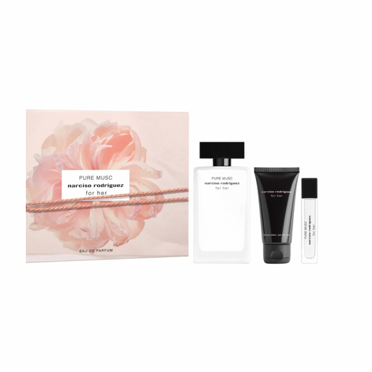 Narciso Rodriguez Pure Musc Gift Set Eau de Parfum for Women 100ml with body lotion and travel size 