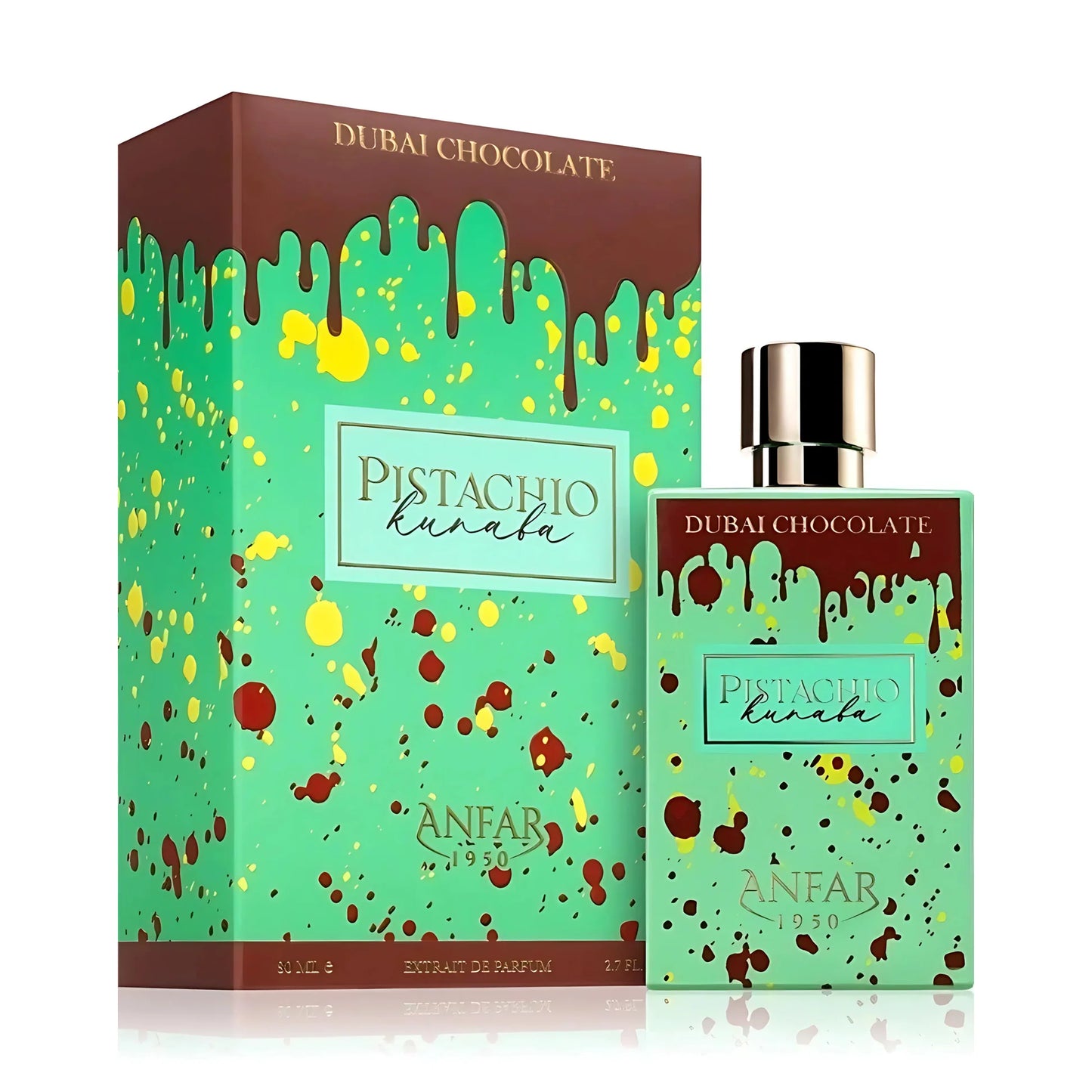 Pistachio Kunafa Anfar Eau de Parfum for Women and Men 80ml bottle