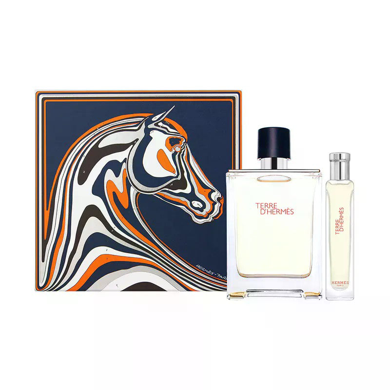 Terre D’Hermes Eau de Toilette Gift Set for Men 100ml + 15ml travel size bottle