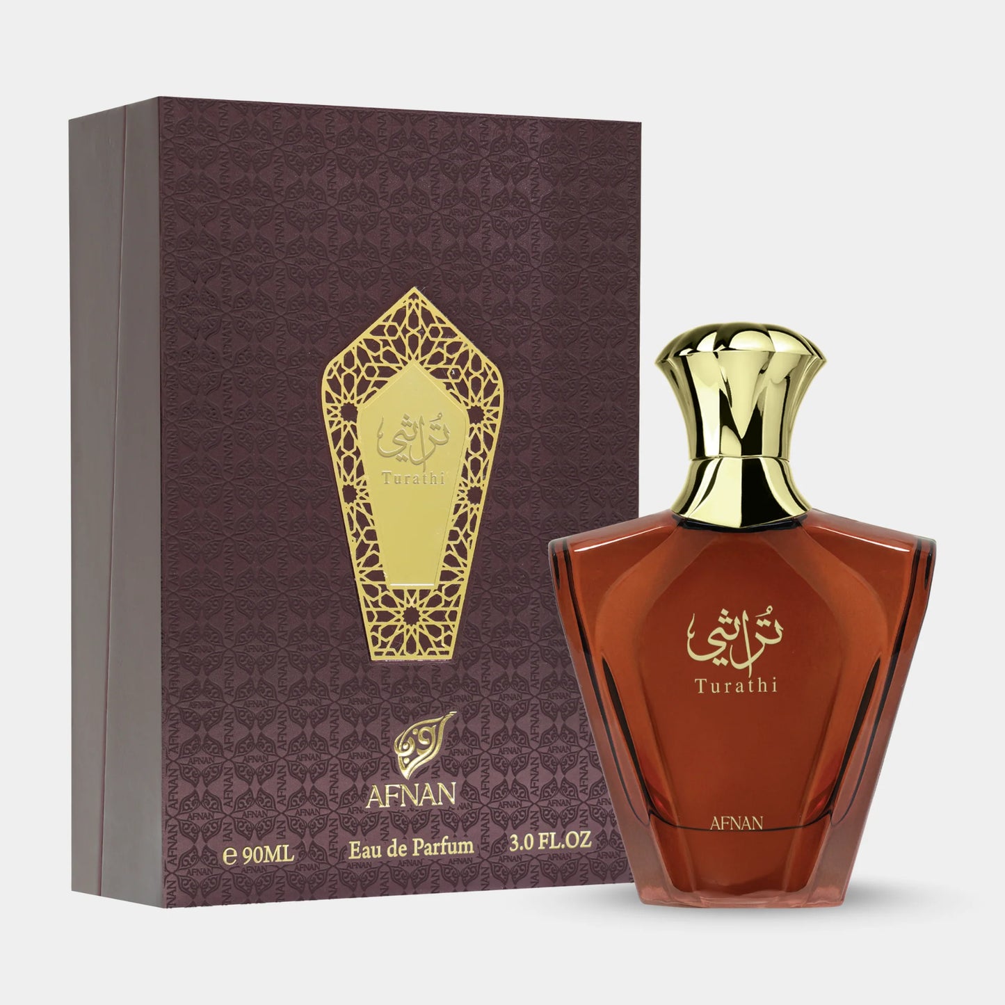 turathi brown afnan eau de parfum for men bottle 90ml