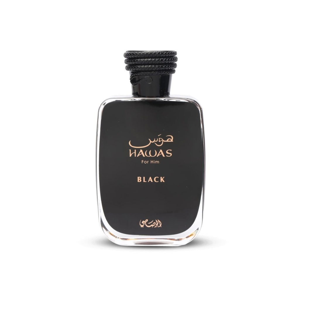 rasasi hawas black eau de parfum for him 100ml bottle front view 